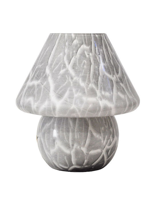 Viokef Glass Table Lamp with Gray Shade and Base