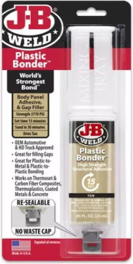 J-B WELD PLASTICBONDER™ Spritze Epoxy Metall-Kleber 2-Komponenten Beiges 25ml