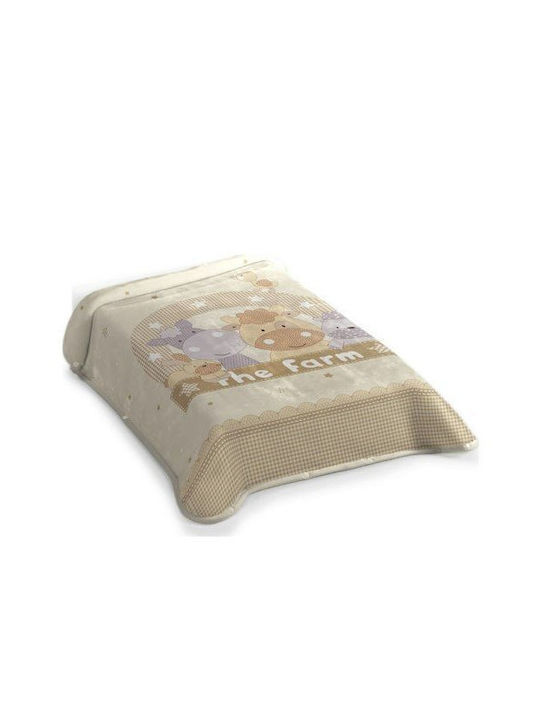 Belpla Blanket Cot Velvet Beige Beige 110x140cm