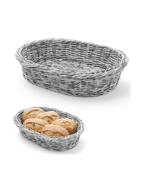 Gray Oval Bread Basket Polypropylene 320x230x70 Mm Hendi 426647