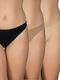 Γυναικεία String 3Pack χωρίς Ραφές black-beige-dark beige