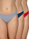 Damen Zeichenfolge 3Pack Nahtlos blue-red-grey