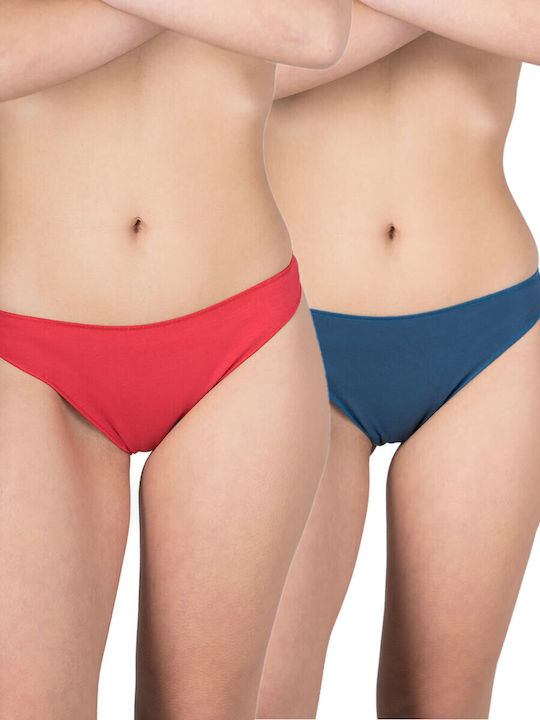 GKapetanis Damen Brasilien 2Pack Nahtlos red-blue