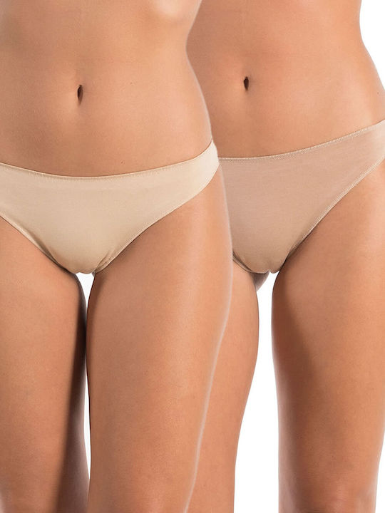 GKapetanis Damen Brasilien 2Pack Nahtlos beige-...