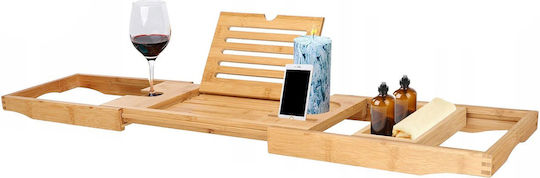 Natural Bamboo Bathtub Tray Sersimo 1025 Expandable 75-111x23cm