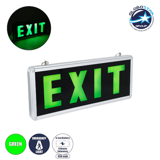 GloboStar Rechargeable LED Exit Emergency Light with Battery Powered 1pcs