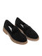 Leather Women's Moccasins in Black Color