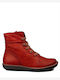 Leather Women's Ankle Boots Red