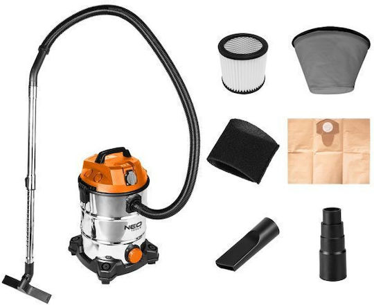 Neo Tools Staubsauger Flüssigkeiten / Feststoffe 1400W mit Kunststoff Behälter 30Es