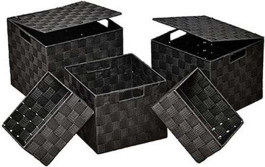 Atmosphera Aufbewahrungskorb Stoff Schwarz 20x16x10cm 1Stück