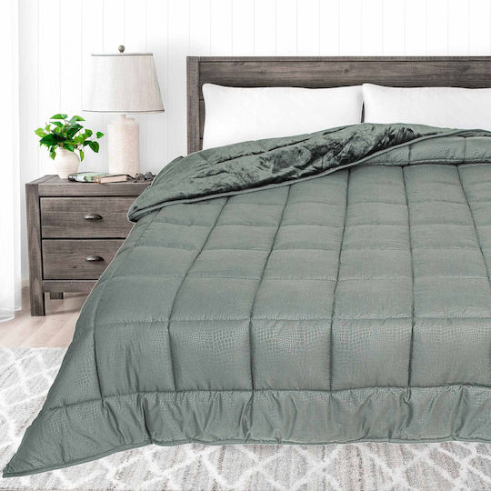 Astron Italy Husă de pătură Super Dublu 240x220cm Gri 350 g/mp²Gsm