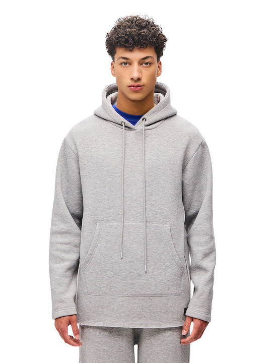 Sweatshirt with Hood Grey Melange