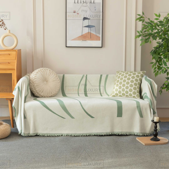 My Home Luxury Michel Sofa Throw Jacquard 180x240cm Beige