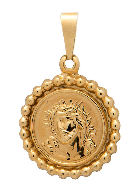 Tasoulis Jewellery Collection Pendant Kids Talisman with Jesus Christ made of Gold 9K 9K527-2SPA