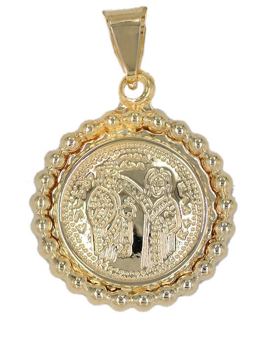 Tasoulis Jewellery Collection Μενταγιόν Παιδικό Φυλαχτό Κωνσταντινάτο από Χρυσό 9K 9K527-1SPA