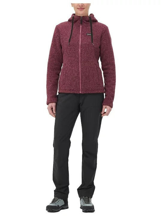 Women's Cardigan with Zipper Wine Red
