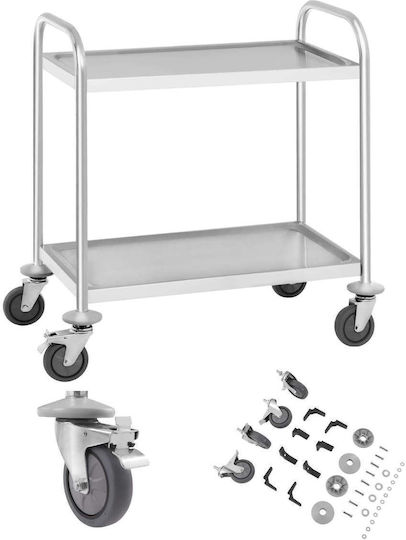 Stainless Steel 2-shelf Catering Waiter Cart Up To 150kg