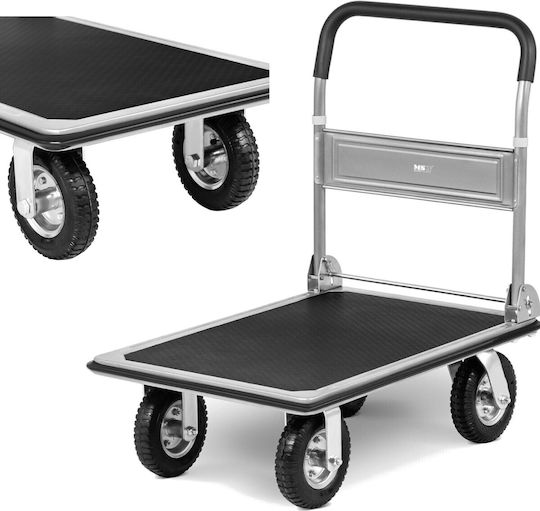 Folding Hand Platform Trolley 1 Side Warehouse 300 Kg Capacity 80 X 60 Cm