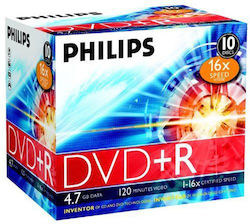 Philips Recordable DVD+R 4.7GB Cake Box 10pcs