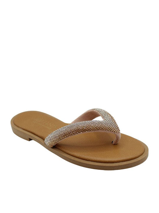 Ioannis Leder Flache Sandalen für Damen in Gold...