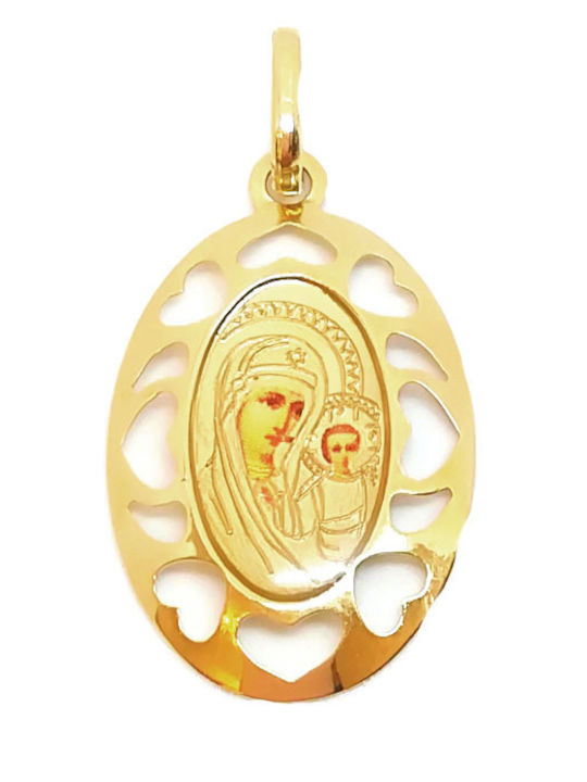 Tasoulis Jewellery Collection Virgin Mary Talisman Charm in 14K Gold