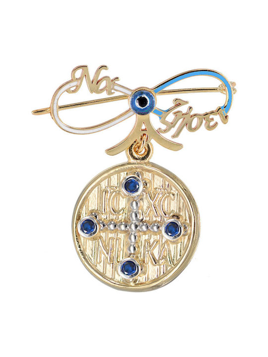 Tasoulis Jewellery Collection Child Safety Pin made of Gold 9K