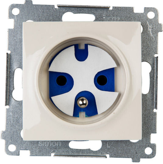Simon 54 Single Power Socket Data U 16A IP20 Authorization Key Cream Dgd1.01/41
