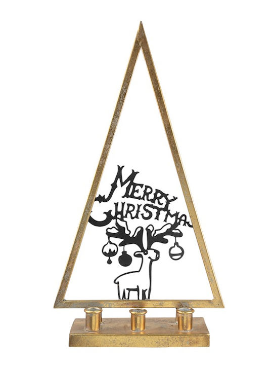 Zen Collection Christmas Metallic Gold Candlestick 50x27cm