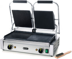 Hendi Gewerbliche Sandwichmaker mit Gusseisen Glatten Flächen und Gusseisen Riffelflächen 3600W