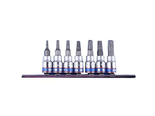 King Tony Chei tubulare cu Vârfuri Torx și Patrat de Prindere 1/2'' Set 7buc