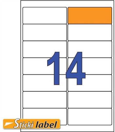 Sticki Etichete autoadezive A4 Dreptunghiulare 99.1x38.1mm