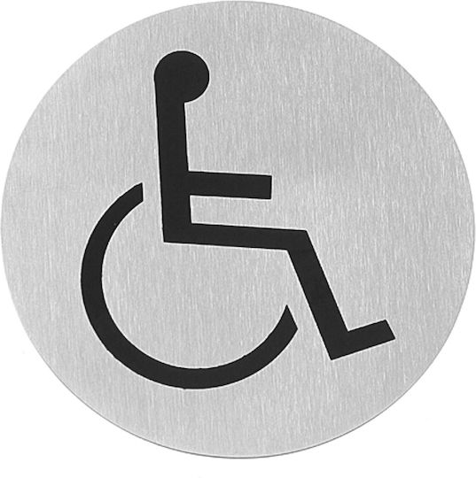 Self-adhesive Information Sign Disabled Stainless Steel Ø 75mm Hendi 663646