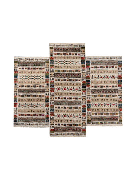 Polcarpet Oriental Kazak 580 Σετ Μοντέρνα Χαλιά Κρεβατοκάμαρας Bone Beige orientalkazak580beigebedset 3τμχ