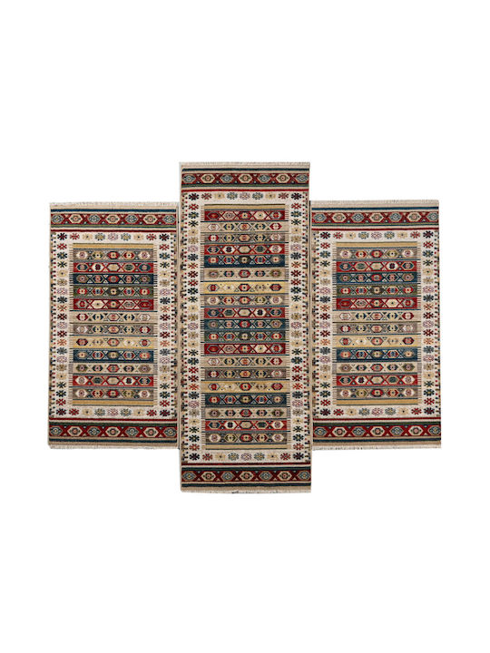 Polcarpet Oriental Kazak 585 Modern Bedroom Rugs Set Beige Polcarpet orientalkazak585beigebedset 3pcs