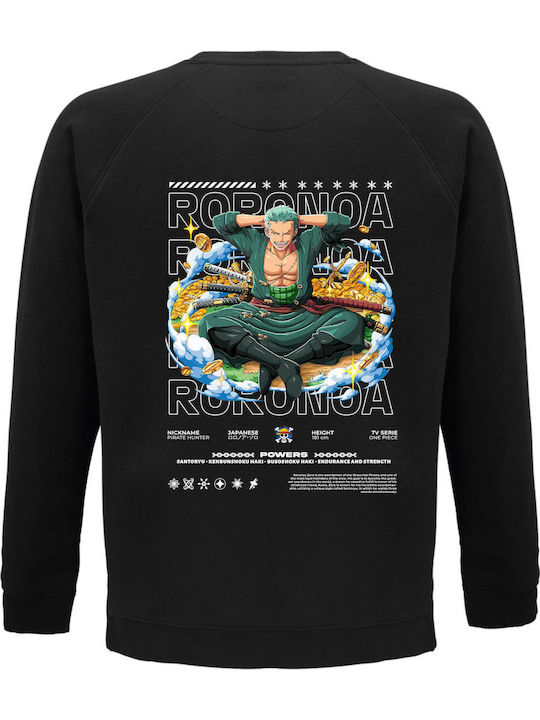 Roronoa Zoro Powers One Piece Anime Sweatshirt Ein Stück Schwarz