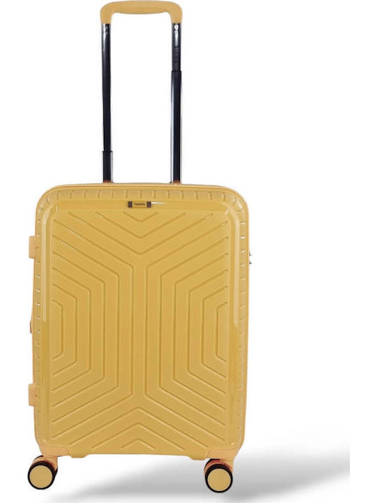 Stelxis Cabin Travel Suitcase Hard Yellow with 4 Wheels Height 55cm