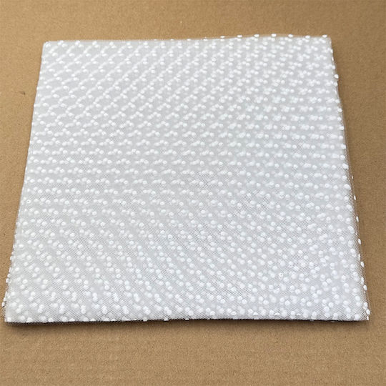 Tulle alb cu buline 25x25cm pachet de 50 bucăți Rin-tou8