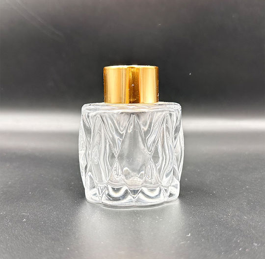 Glas Transparente Ovale Parfümflasche Rauten 50ml 7cm G16 Rin-g16