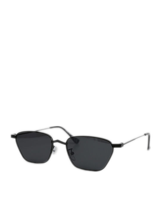 Looks Style Eyewear Γυναικεία Γυαλιά Ηλίου με Μαύρο Μεταλλικό Σκελετό και Μαύρο Φακό 74bex-00007