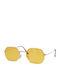 Looks Style Eyewear Unisex Γυαλιά Ηλίου με Χρυσό Μεταλλικό Σκελετό και Κίτρινο Φακό 74aep-02176