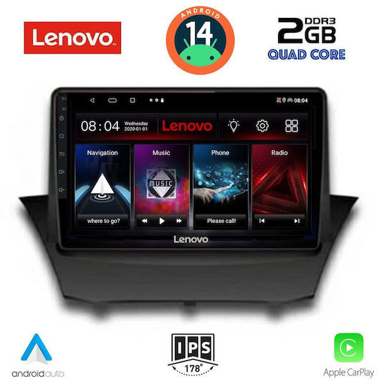 Lenovo Автомобилна Аудио Система (Блутут/USB/AUX/WiFi/GPS/Apple-Carplay/Android-Auto) с Тъчскрийн 9"