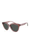 Armani Exchange Women's Sunglasses with Pink Plastic Frame and Gray Lens