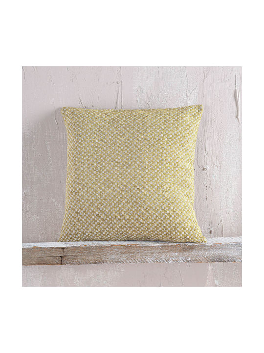 Rythmos Dekorativer Kissenbezug Editor aus 100% Baumwolle Gold 40x40cm