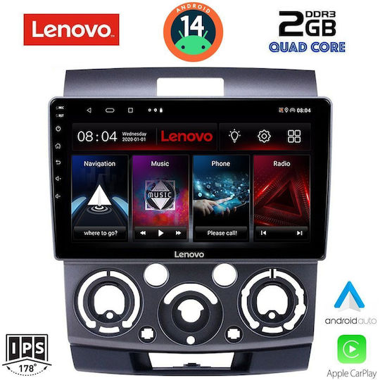 Lenovo Ηχοσύστημα Αυτοκινήτου για Ford Ranger Mazda BT-50 2006-2011 (Bluetooth/USB/AUX/WiFi/GPS/Apple-Carplay/Android-Auto) με Οθόνη Αφής 9"