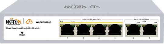 Wi-Tek WI-PCES306G v2 Gestionat L2 PoE+ Switch cu 6 Porturi Ethernet