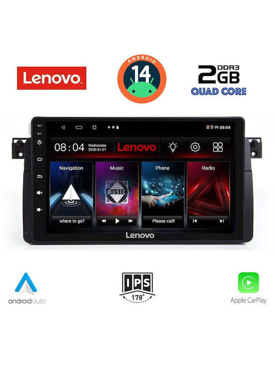 Lenovo Ηχοσύστημα Αυτοκινήτου για BMW E46 1998-2005 (Bluetooth/USB/AUX/WiFi/GPS/Apple-Carplay/Android-Auto) με Οθόνη Αφής 9"