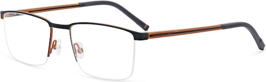 Morel Men's Metal Prescription Eyeglass Frame Black NESVIK1 GO07
