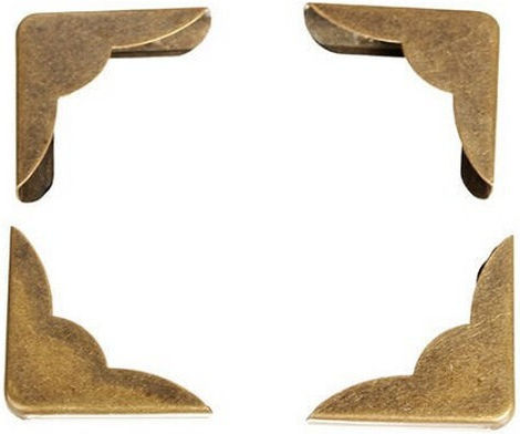 Colțuri Metalice Antice 22x22x3mm Set de 8 Bucăți