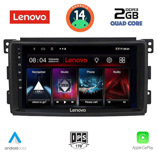Lenovo Автомобилна Аудио Система (Блутут/USB/AUX/WiFi/GPS/Apple-Carplay/Android-Auto) с Тъчскрийн 9"