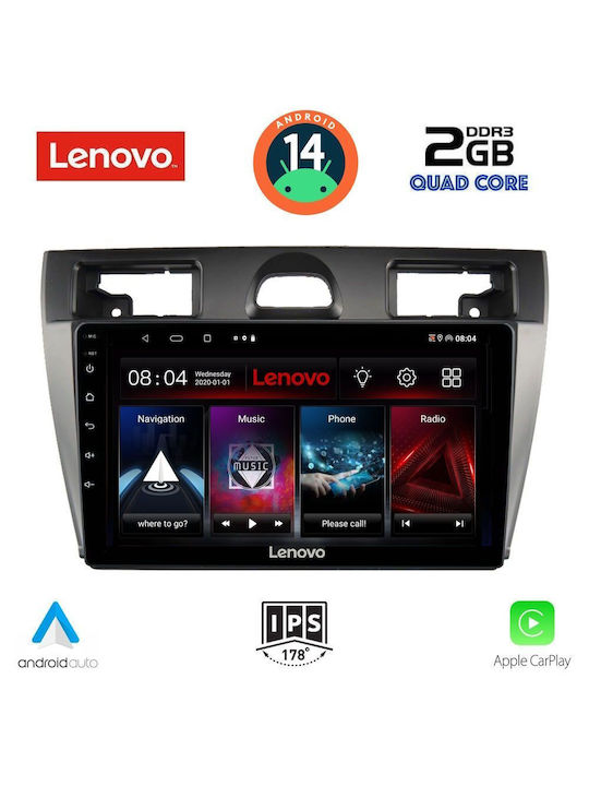 Lenovo Ηχοσύστημα Αυτοκινήτου για Ford Fiesta 2005-2008 (Bluetooth/USB/AUX/WiFi/GPS/Apple-Carplay/Android-Auto) με Οθόνη Αφής 9"